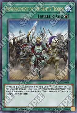 Yu-Gi-Oh! 2022 Tin of the Pharaoh's Gods Mega Pack MP22-EN051 Reinforcement of the Army's Troops Ultra Rare