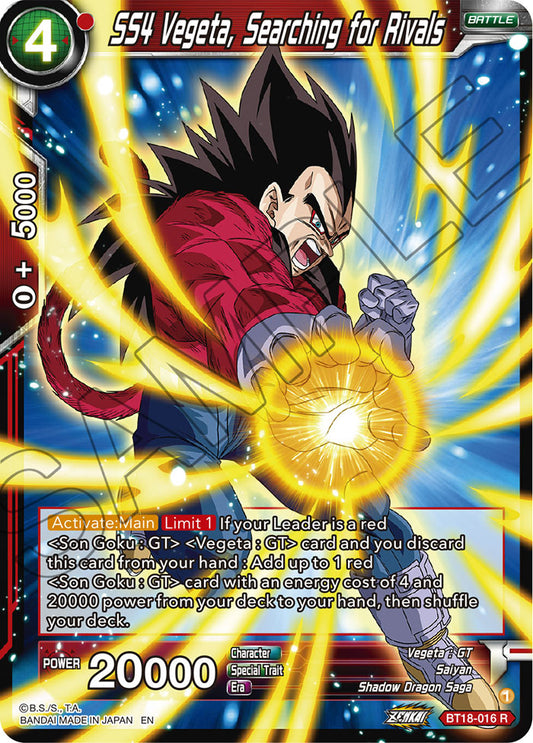 DBS Dawn of the Z-Legends BT18-016 SS4 Vegeta, Searching for Rivals