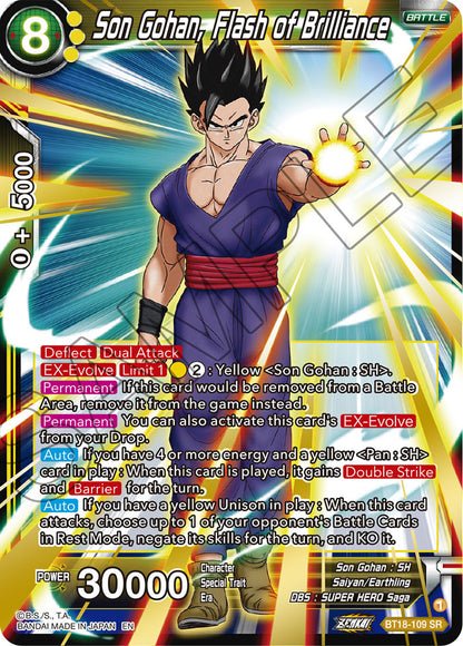 DBS Dawn of the Z-Legends BT18-109 Son Gohan, Flash of Brilliance SR