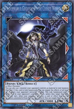 Yu-Gi-Oh! 2022 Tin of the Pharaoh's Gods Mega Pack MP22-EN028 Underworld Goddess of the Closed World Prismatic Secret Rare