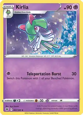 SWSH Astral Radiance 061/189 Kirlia Reverse Holo