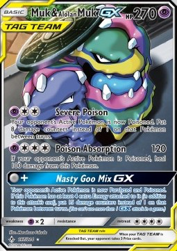 SM Unbroken Bonds 197/214 Muk & Alolan Muk GX (Tag Team)