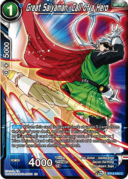 DBS Cross Spirits BT14-040 Great Saiyaman, Call of a Hero Foil