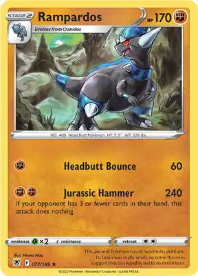 SWSH Astral Radiance 077/189 Rampardos Reverse Holo