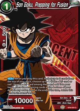 DBS Destroyer Kings BT6-005 Son Goku, Prepping for Fusion (Magnificent Collection Alternate Art)