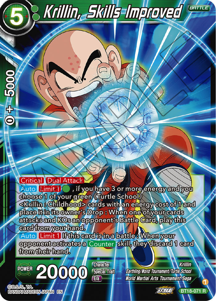 DBS Dawn of the Z-Legends BT18-071 Krillin, Skills Improved Foil