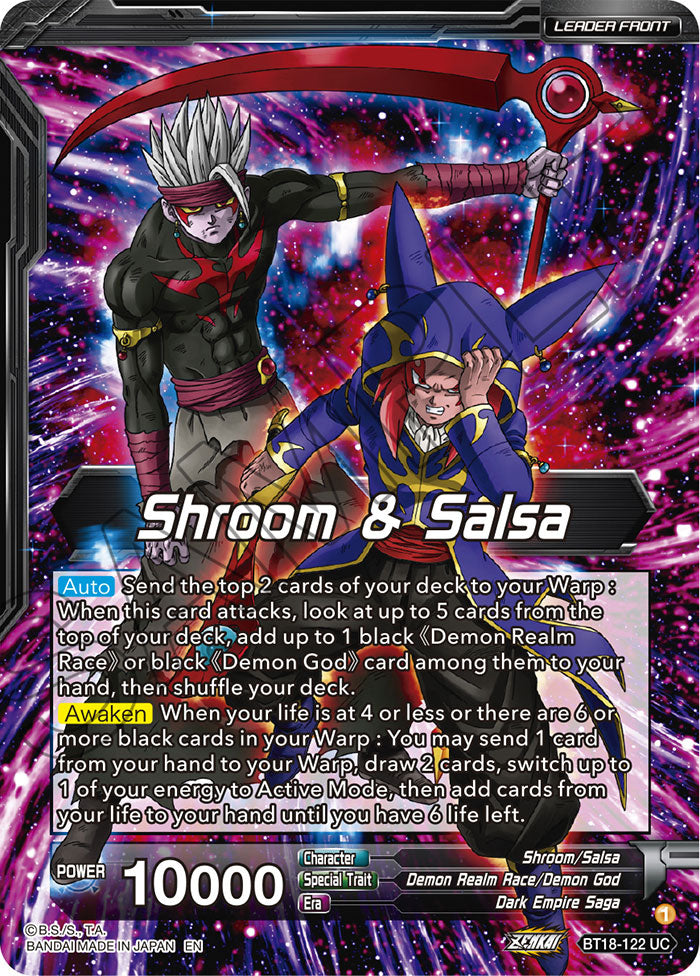 DBS Dawn of the Z-Legends BT18-122 Shroom & Salsa / Demon God Shroom & Demon God Salsa, Deadly Genius (Leader) Foil