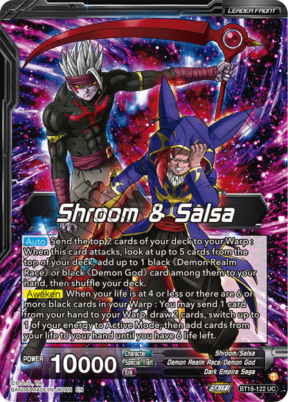 DBS Dawn of the Z-Legends BT18-122 Shroom & Salsa / Demon God Shroom & Demon God Salsa, Deadly Genius (Leader) Foil