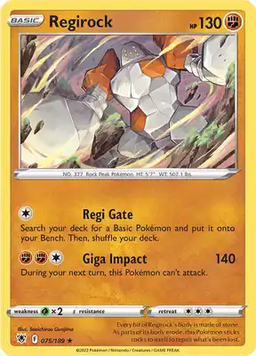 SWSH Astral Radiance 075/189 Regirock Reverse Holo