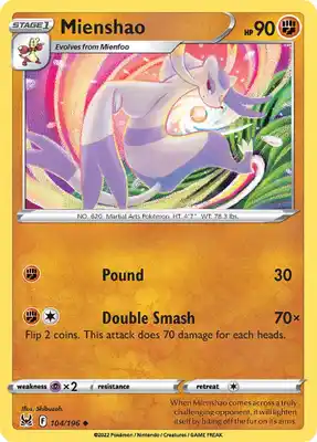 SWSH Lost Origin 104/196 Mienshao