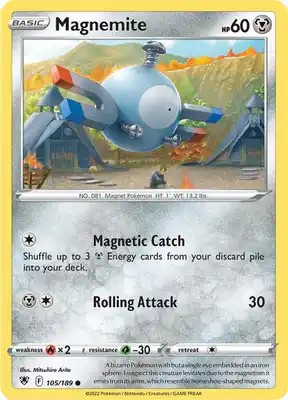 SWSH Astral Radiance 105/189 Magnemite Reverse Holo