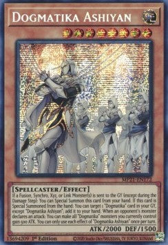 Yu-Gi-Oh! 2021 Tin of Ancient Battles Mega Pack MP21-EN172 Dogmatika Ashiyan Prismatic Secret Rare