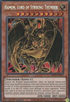 Yu-Gi-Oh! 2021 Tin of Ancient Battles Mega Pack MP21-EN253 Hamon, Lord of Striking Thunder Prismatic Secret Rare
