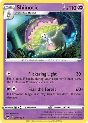 SWSH Darkness Ablaze 080/189 Shiinotic Reverse Holo