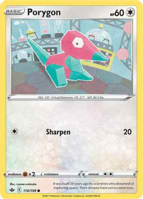 SWSH Chilling Reign 116/198 Porygon Reverse Holo