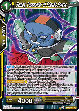 DBS Vicious Rejuvenation BT12-104 Sorbet, Commander of Frieza's Forces