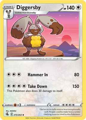 SWSH Fusion Strike 215/264 Diggersby Reverse Holo