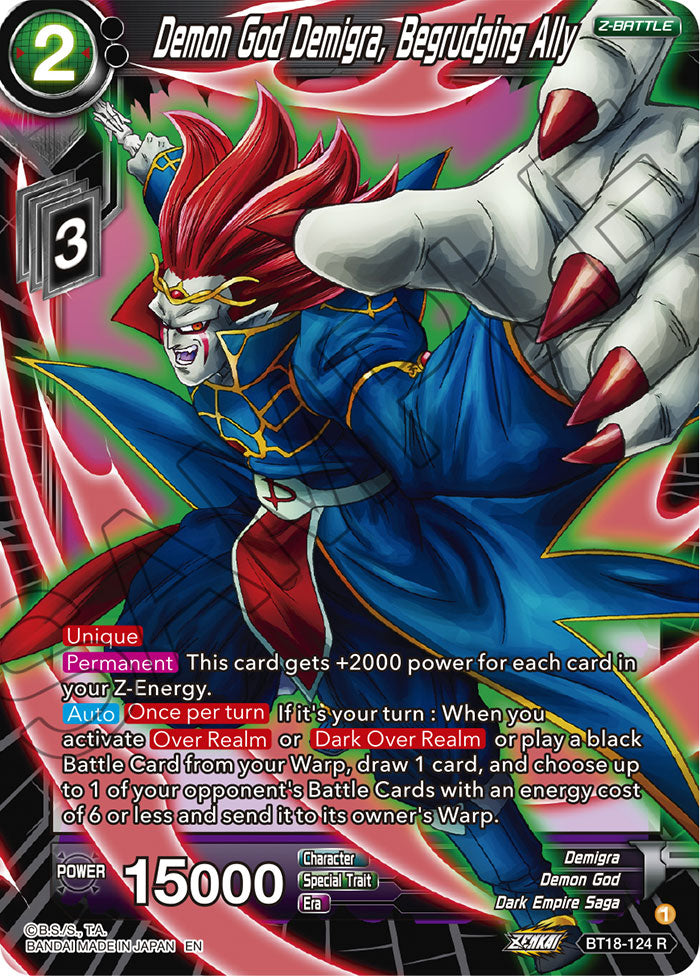 DBS Dawn of the Z-Legends BT18-124 Demon God Demigra, Begrudging Ally