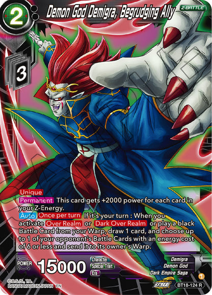 DBS Dawn of the Z-Legends BT18-124 Demon God Demigra, Begrudging Ally