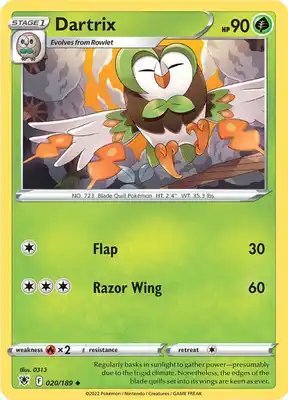SWSH Astral Radiance 020/189 Dartrix Reverse Holo
