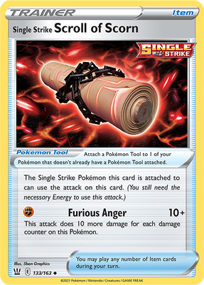 SWSH Battle Styles 133/163 Single Strike Scroll of Scorn Reverse Holo