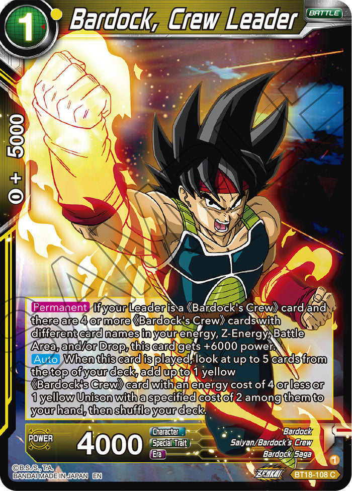DBS Dawn of the Z-Legends BT18-108 Bardock, Crew Leader