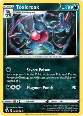 SWSH Fusion Strike 166/264 Toxicroak Reverse Holo