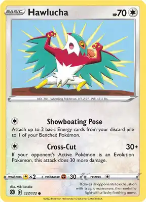 SWSH Brilliant Stars 127/172 Hawlucha Reverse Holo