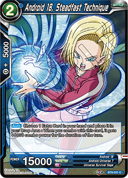 DBS Universal Onslaught BT9-031 Android 18, Steadfast Technique Foil