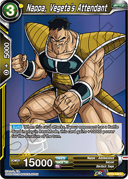 DBS Cross Worlds BT3-102 Nappa, Vegeta's Attendant Foil