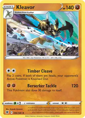 SWSH Astral Radiance 086/189 Kleavor Holo Rare