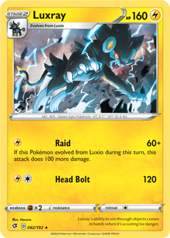 SWSH Rebel Clash 062/192 Luxray Reverse Holo