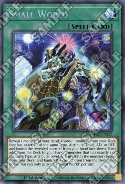 Yu-Gi-Oh! 2022 Tin of the Pharaoh's Gods Mega Pack MP22-EN225 Small World Prismatic Secret Rare