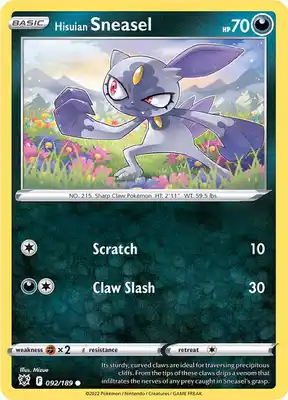 SWSH Astral Radiance 092/189 Hisuian Sneasel
