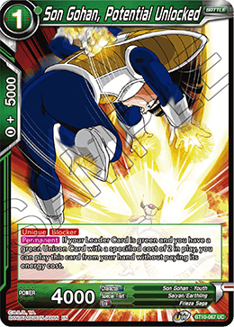 DBS Rise of the Unison Warrior BT10-067 Son Gohan, Potential Unlocked Foil