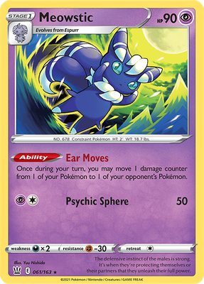 SWSH Battle Styles 061/163 Meowstic Reverse Holo