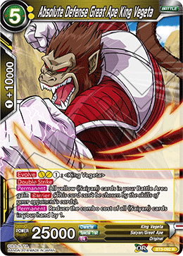 DBS Cross Worlds BT3-092 Absolute Defense Great Ape King Vegeta Foil