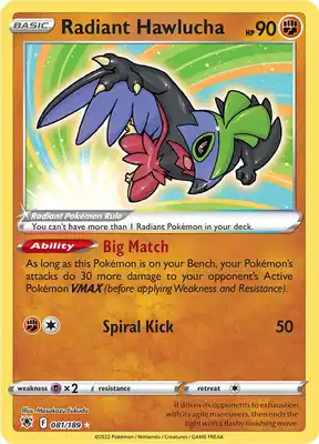 SWSH Astral Radiance 081/189 Radiant Hawlucha