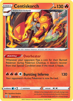 SWSH Battle Styles 030/163 Centiskorch Reverse Holo