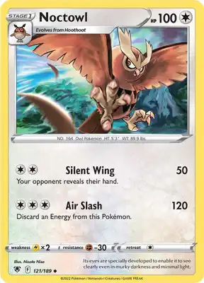 SWSH Astral Radiance 121/189 Noctowl Reverse Holo