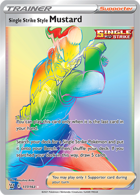 SWSH Battle Styles 177/163 Single Strike Style Mustard Rainbow Rare
