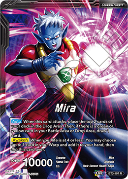 DBS Cross Worlds BT3-107 Mira / Dark Warrior Mira (Leader) Foil