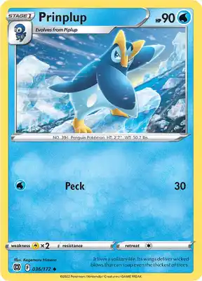 SWSH Brilliant Stars 036/172 Prinplup Reverse Holo