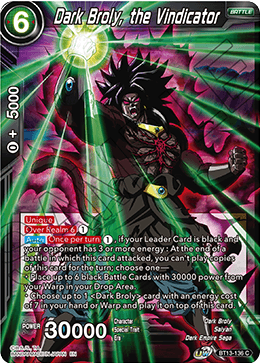 DBS Supreme Rivalry BT13-136 Dark Broly, the Vindicator