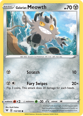 SWSH Vivid Voltage 112/185 Galarian Meowth