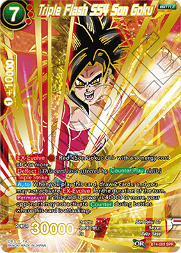 DBS Colossal Warfare BT4-003 Triple Flash SS4 Son Goku (SPR)