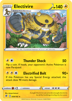 SWSH Rebel Clash 059/192 Electivire Reverse Holo