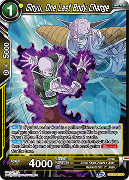 DBS Vicious Rejuvenation BT12-105 Ginyu, One Last Body Change Foil