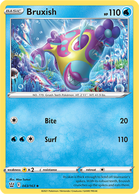 SWSH Battle Styles 043/163 Bruxish Reverse Holo
