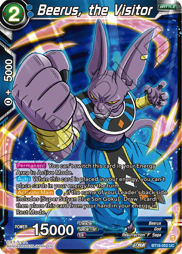 DBS Dawn of the Z-Legends BT18-052 Beerus, the Visitor Foil